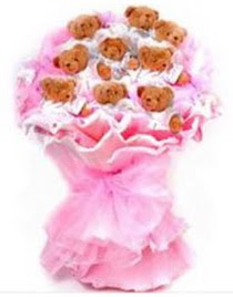 11 adet ayiciktan teddy bear buketi  Sevgilime hediye 